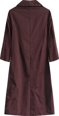 BAWEŁNIANY PŁASZCZ OVERSIZE BORDOWY (1281)