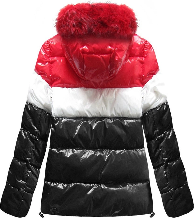 KRÓTKA LAKIEROWANA KURTKA DAMSKA CZARNA (7691)