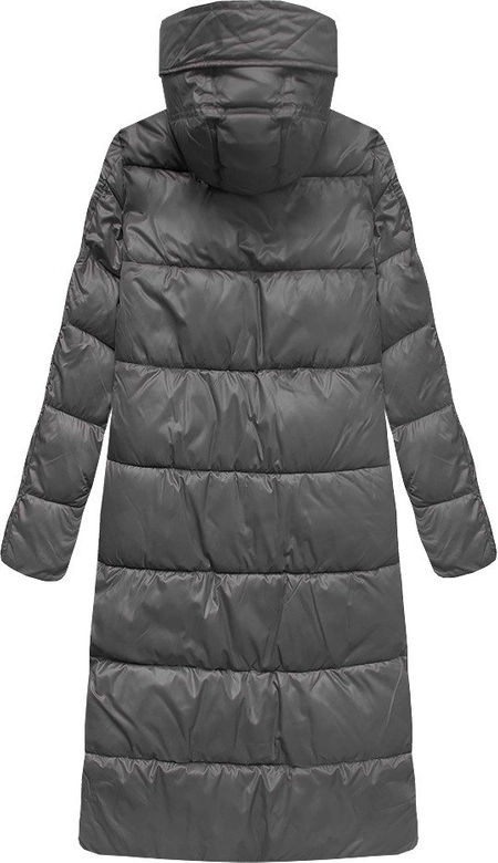 DŁUGA KURTKA Z KAPTUREM GRAFITOWA (PM7231)