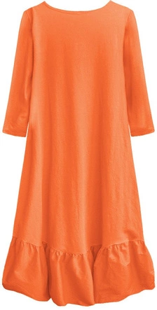 BAWEŁNIANA SUKIENKA OVERSIZE POMARAŃCZOWA (299/1ART)