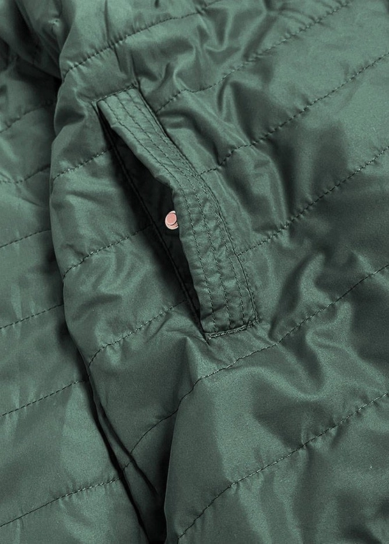 DWUSTRONNA KURTKA DAMSKA PEPITKA BRĄZOWO-ZIELONA (W506)