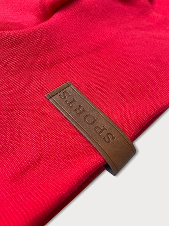 Gładka bluza damska z kapturem LHD ciemnoczerwona (AMG169)