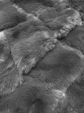 DŁUGA KAMIZELKA FUTRZANA Z KAPTUREM GRAFITOWA (39023)