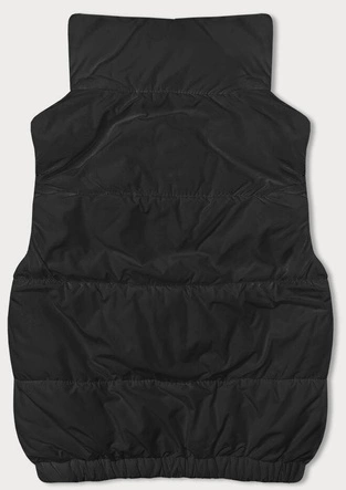 Krótki puchowy bezrękawnik damski ze stójką czarny (16M9092-392)