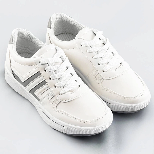 Sportowe buty damskie biało-szare (ad-587)