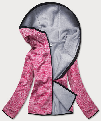 BLUZA DAMSKA NA POLARZE RÓŻOWA MELANŻ (HD111-25)