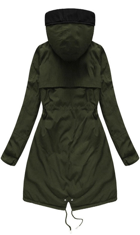 DWUSTRONNA KURTKA Z KAPTUREM KHAKI (W212)