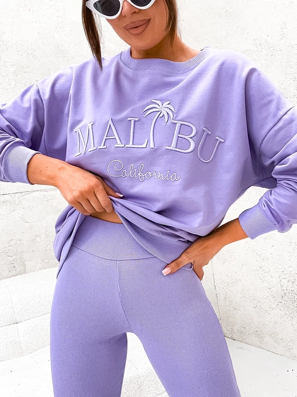 Sportowy komplet z legginsami fioletowy (VE88)