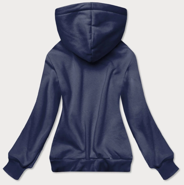 Krótka bluza damska z nadrukiem granatowa (26016)