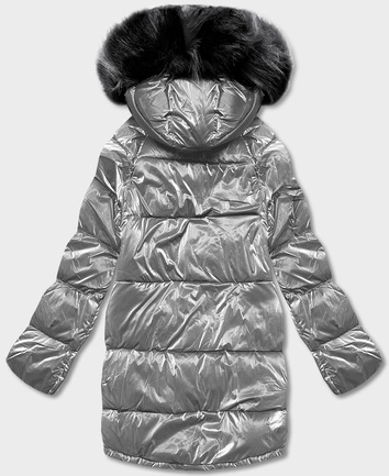 Dwustronna kurtka oversize szaro-czarna (h-1088-61)