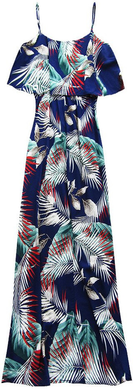 SUKIENKA MAXI W KWIATY GRANATOWO-CZERWONA (71138#)