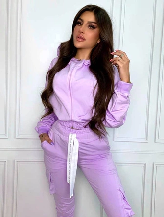 BAWEŁNIANY DRES DAMSKI LA PERLA LILAC (606ART)