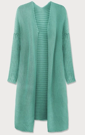 DAMSKI SWETER OVERSIZE KARDIGAN MIĘTA (614ART)