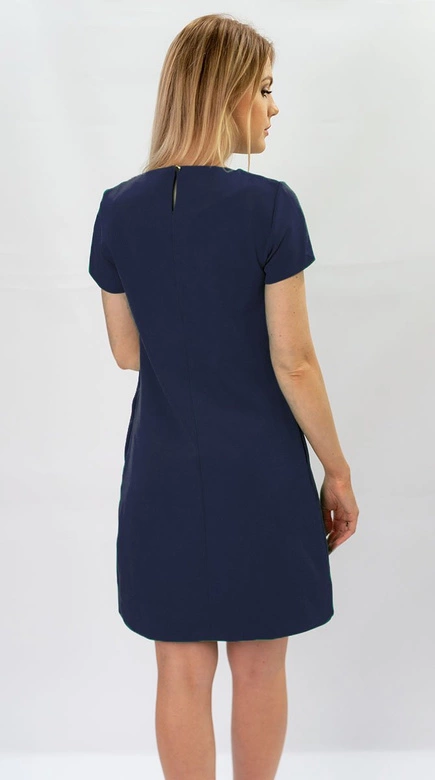 Trapezowa sukienka granatowa (435art)