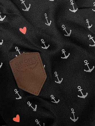 Wzorzysta bluza damska czarna (2304)