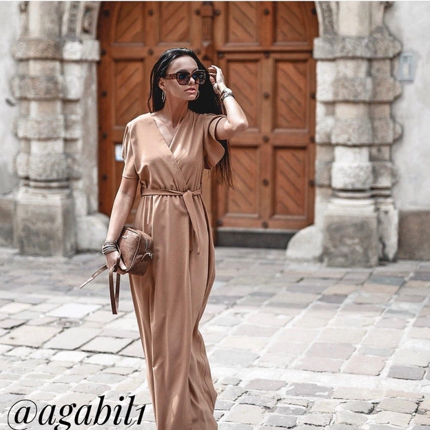 SUKIENKA MAXI KOPERTOWA SZAROZIELONA (360ART)