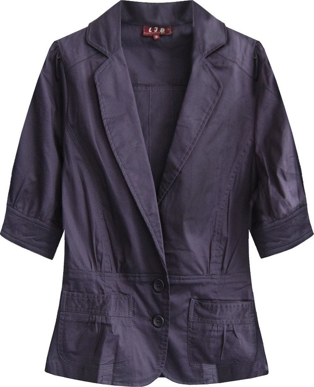 BAWEŁNIANY ŻAKIET Z KRÓTKIM RĘKAWEM CIEMNOFIOLETOWY (X1022X)