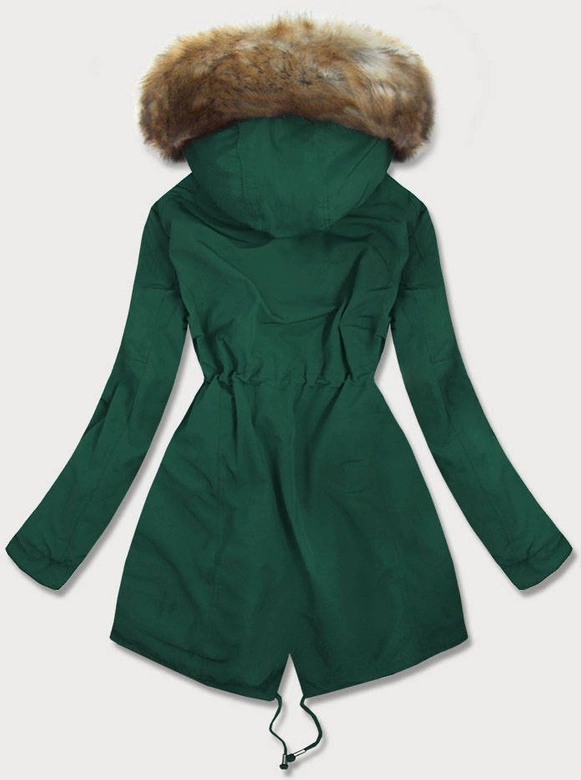 DAMSKA PARKA ZIMOWA NA MISIU ZIELONA (W378BIG)