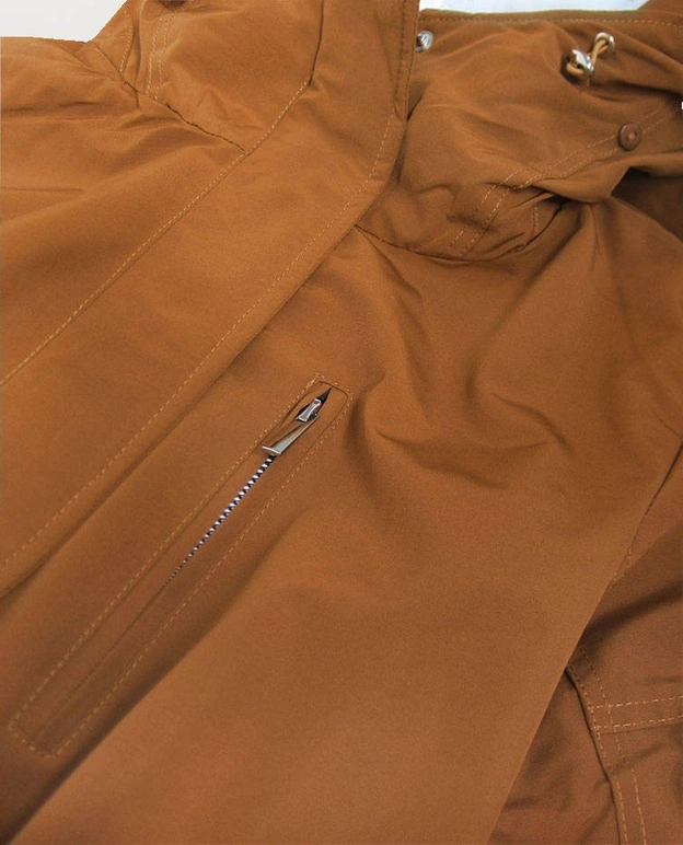 DAMSKA PARKA ZIMOWA KARMELOWA (W379)