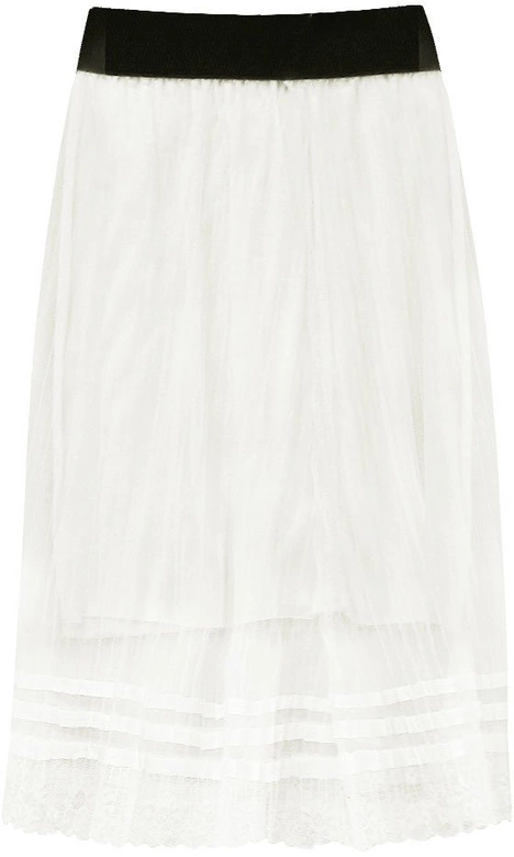 ZWIEWNA PLISOWANA SPÓDNICA ECRU (97ART)