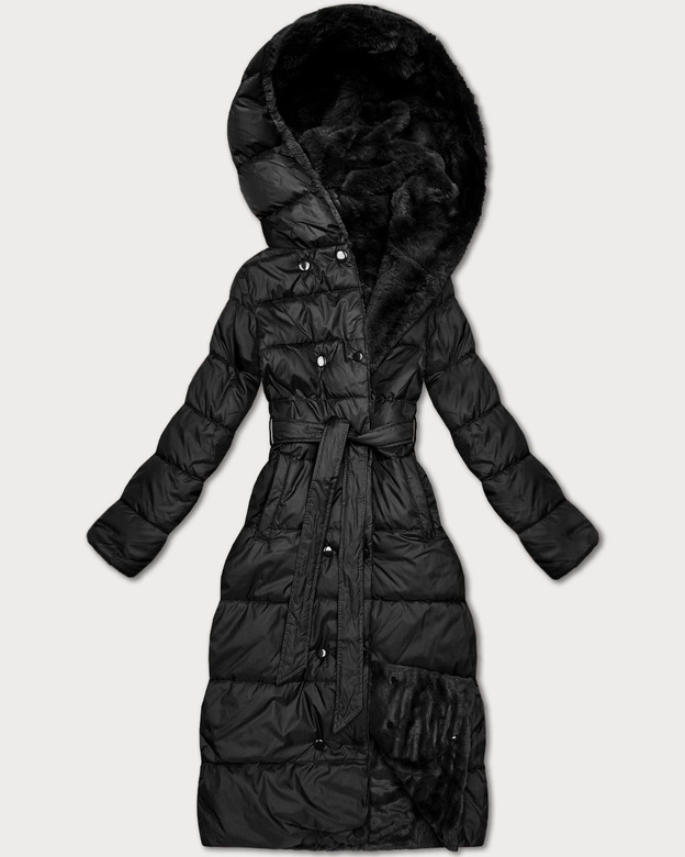 Zimowa kurtka dwustronna futerko Minority czarna (P3-6020-1)