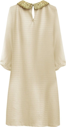 SUKIENKA Z KOŁNIERZYKIEM BEŻOWA (6107)