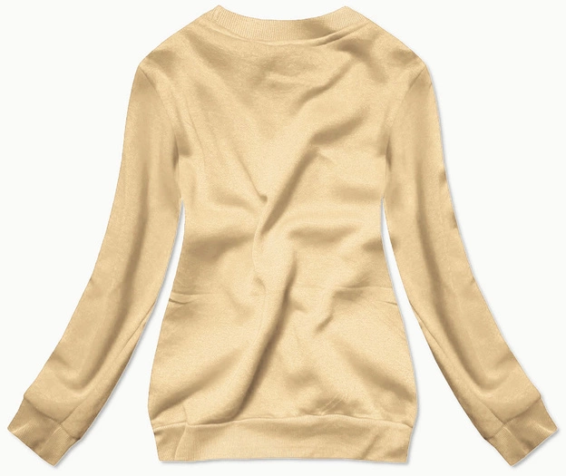 Bluza dresowa damska ze ściągaczami jasny beżowy (W01-159)