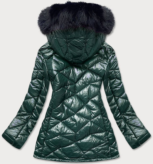 Damska kurtka przejściowa plus size zielona (mm21-76)