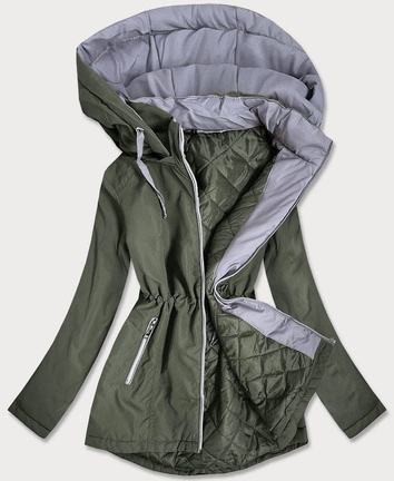 KURTKA DAMSKA Z KAPTUREM KHAKI (B2660-11032)