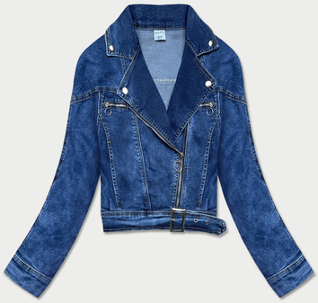 Jeansowa damska kurtka oversize granatowa (5679k)