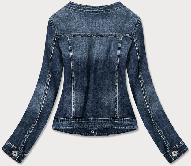 Krótka damska kurtka jeansowa granatowa (c062)