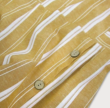 Bawełniana sukienka z guzikami musztardowa (345art)