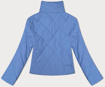 Pikowana kurtka damska ze stójką niebieska (20067)