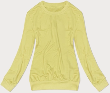 Cienka bluza dresowa damska ze ściągaczami cytrynowa (68W05-33)