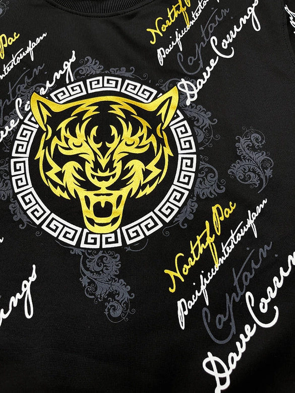 Męska bluza z nadrukiem czarna (8B1106-3)