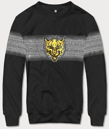 Cienka bluza z nadrukiem czarna (8B1103-3)