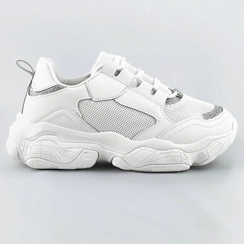 Sznurowane sneakersy damskie białe (172)