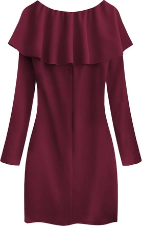 PROSTA SUKIENKA Z FALBANĄ BORDOWA (540ART)