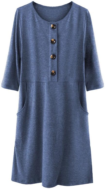 SUKIENKA Z GUZIKAMI I KIESZENIAMI GRANATOWA (220ART)