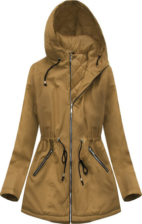 KURTKA TYPU PARKA MUSZTARDOWA (B2649)
