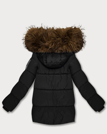 Kurtka puchowa z kapturem czarna (KK60609)