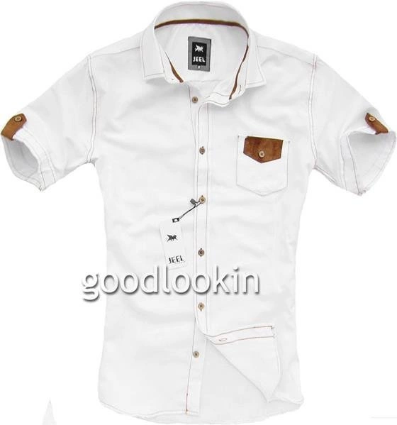 BIAŁA KOSZULA NA KRÓTKI RĘKAW JEEL Jeans (3154)