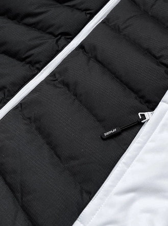 ZIMOWA KURTKA SPORTOWA DAMSKA Z KAPTUREM MIĘTOWO-CZARNA (B2378)