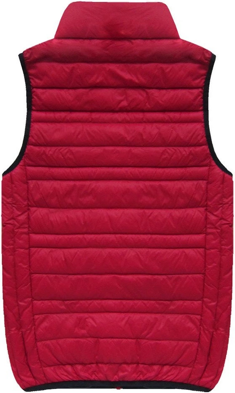 MĘSKA KAMIZELKA Z PUCHEM NATURALNYM CZERWONA (5008)