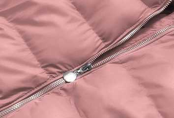 Krótka zimowa kurtka z kapturem różowy (5M723-46)