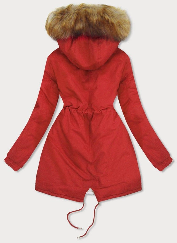 DWUSTRONNA PARKA CEGLANA-ECRU (B507)