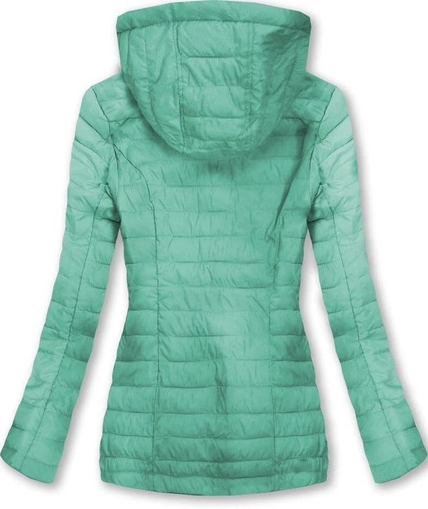 PIKOWANA KURTKA Z KAPTUREM MIĘTOWA (W629)