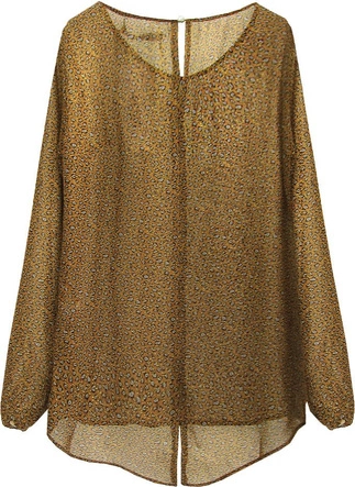 CIENKA BLUZKA Z ŻORŻETY KARMELOWA (6327)