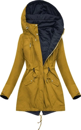 DWUSTRONNA PARKA Z KAPTUREM ŻÓŁTO-GRANATOWA (W303)