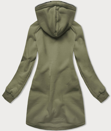 DŁUGA BLUZA DAMSKA Z KAPTUREM KHAKI (AMG-855)